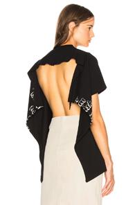 Vetements Open Back Graphic Tee In Black