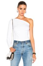 Helmut Lang One Shoulder Long Sleeve Top In White