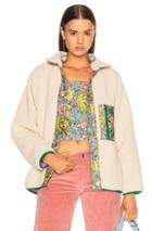 Sandy Liang Bayside Faux Sherpa Jacket In Neutrals,floral