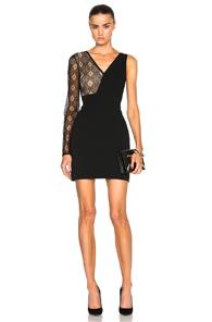 Versus Lace Sleeve Mini Dress In Black