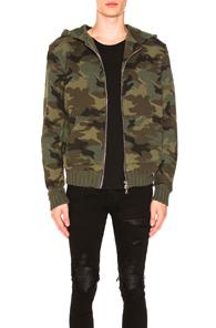 Amiri Shotgun Zip Hoodie In Abstract,green,brown