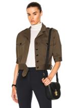 Veronica Beard Fleet Short Sleeve Military Jacket In Green