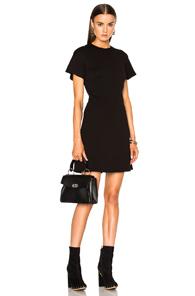 Proenza Schouler Double Face Wool A Line Dress With Back Lacing In Black