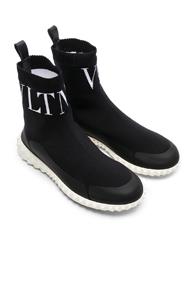Valentino Vltn High Top Sock Sneakers In Black