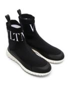 Valentino Vltn High Top Sock Sneakers In Black
