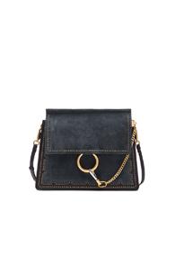 Chloe Medium Stud Leather Faye Bag In Blue