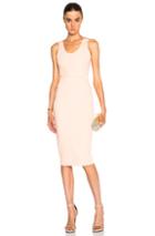 Victoria Beckham Dense Rib Tank Fitted Dress In Orange
