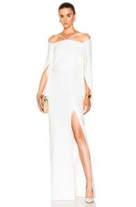 Roland Mouret Cheveley Stretch Viscose Gown In White