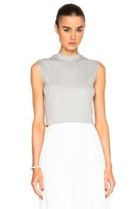 Nomia Cropped Mock Muscle Tee In Gray