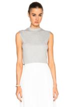 Nomia Cropped Mock Muscle Tee In Gray
