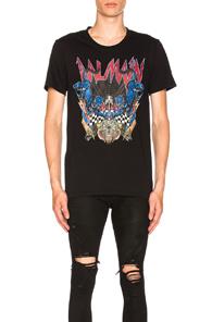 Balmain Panther Printed Tee In Black