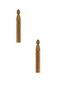Oscar De La Renta Classic Long Chain Tassel Earrings In Metallics
