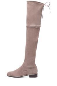 Stuart Weitzman Lowland Suede Boots In Neutrals