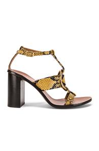 Chloe Circle Sandals In Animal Print,yellow