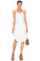Chloe Light Cotton Voile Button Detail Sleeveless Dress In White