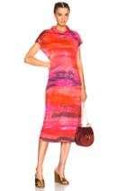 Raquel Allegra Icon Dress In Ombre & Tie Dye,pink,red