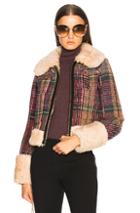 Chloe Tweed Check Jacket In Checkered & Plaid,green