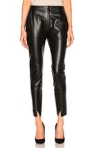 Zeynep Arcay Leather Pants With Ankle Slits In Black