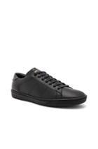 Saint Laurent Leather Low-top Sneakers In Black