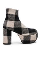 R13 Plaid Platform Boots In Black,checkered & Plaid