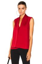 Victoria Beckham Satin Back Crepe Sleeveless Blouse In Red