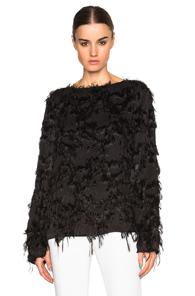 Sally Lapointe Tassel Jacquard Blouse In Black
