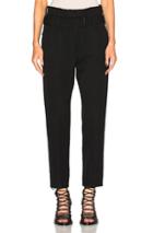 Ann Demeulemeester High Waisted Belted Trousers In Black