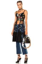 Alexander Mcqueen Embroidered Bustier In Black,blue,green,floral,red