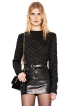 Saint Laurent Zebra Print Lurex Mohair Sweater In Black
