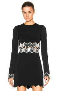 David Koma Embroidered Top In Black