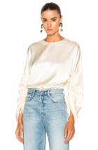 Tibi Tie Sleeve Top In White