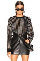 Rta Emmet Sweater In Black,metallics,stripes