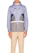 Junya Watanabe Hoodie In Blue,checkered & Plaid
