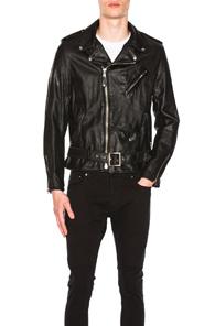 Schott Vintage Fit Moto Jacket In Black