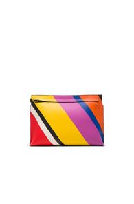 Loewe T Pouch In Stripes,yellow,purple