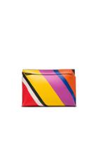 Loewe T Pouch In Stripes,yellow,purple