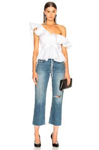 Johanna Ortiz Amarena Stretch Cotton Poplin Top In White