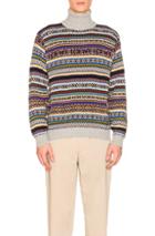 Loewe Jacquard Turtleneck In Gray,geometric Print,stripes