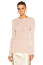 Calvin Klein Collection Elodie Variegated Rib Long Sleeve Tee In Neutrals