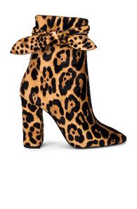 Saint Laurent Lou Leopard Bootie In Animal Print,neutral