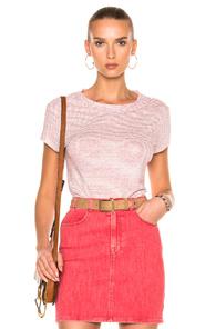Frame Denim Classic Linen Crew In Stripes,red