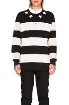 Givenchy Long Sleeve Stripe Polo In Stripes,black