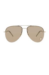 Saint Laurent Classic 11 M Sunglasses In Metallics