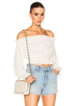 Norma Kamali Cropped Peasant Top In White