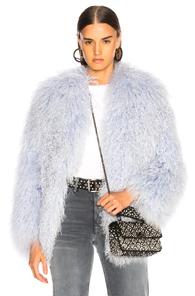 Sprung Alma Fur Coat In Purple