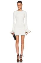 David Koma Peplum Sleeve Mini Dress In White