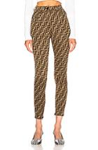 Fendi Ff Logo Pant In Abstract,brown,neutral