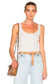 Frame Denim Rib Tank Top In Gray