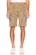 Paria Farzaneh Renewal Contrast Patch Pocket Short In Neutral,paisley