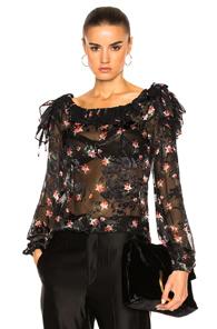 Preen By Thornton Bregazzi Esther Top In Black,floral,pink